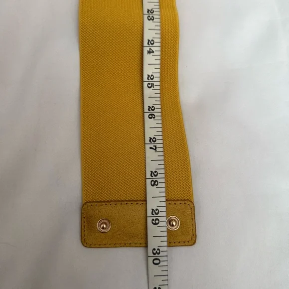 Yellow statement satin flower wide elastic waistband belt - Picture 6 of 9